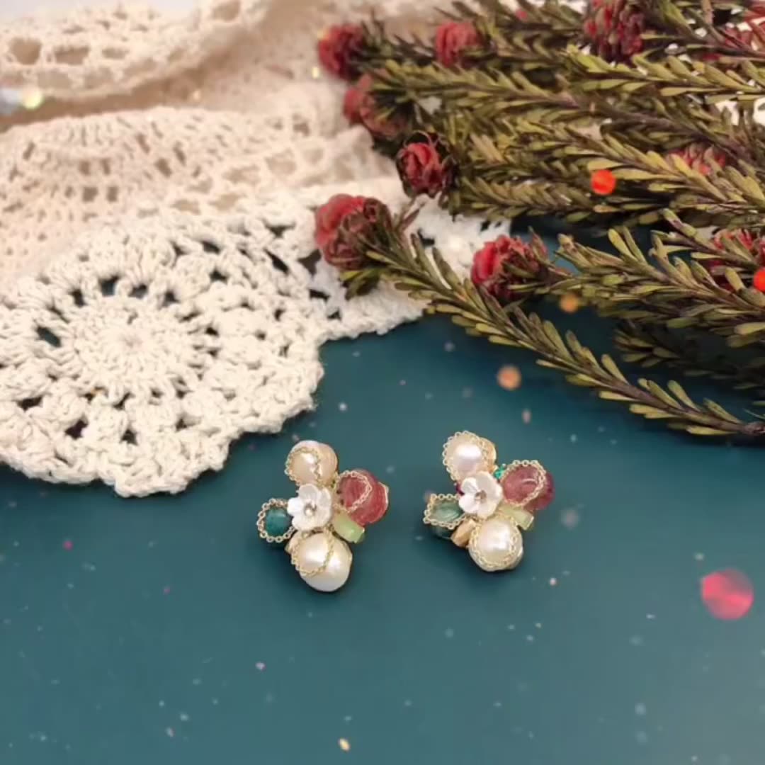 Flower Earrings Ear Clips