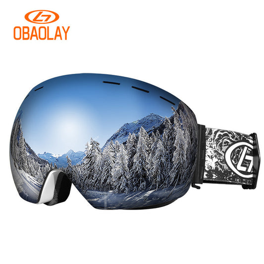 OBAOLAY Ski Goggles Double Anti-fog Spherical Outdoor Goggles
