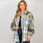 Women's Colorblock Lapel Pocket Jacket