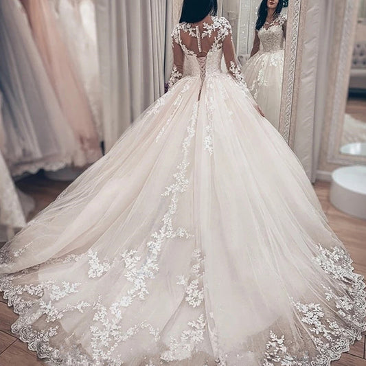 Bridal Wedding Dress Simple Trailing Soft Lace Wedding Dress