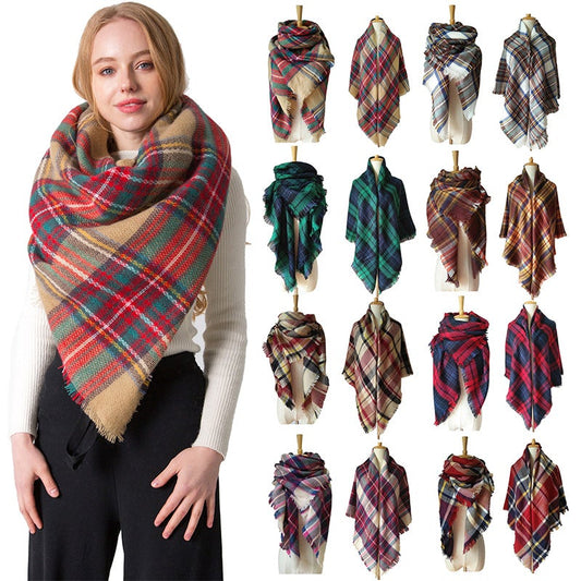 Plaid Pashmina Scarf Winter Scarf For Women