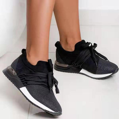 Lace-up Round Toe Casual Sneakers For Women