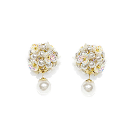Pearl Flower Shell Earrings