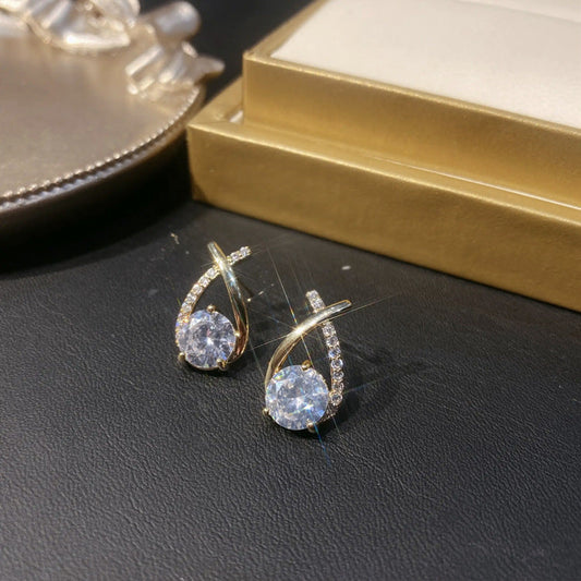 Zircon Micro Inlaid Earrings