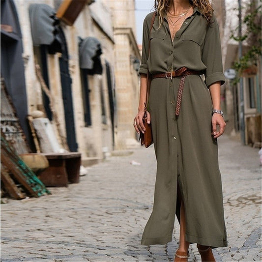 Women's Shirt Dress Long Loose Dress