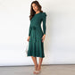 Solid Color Autumn Long Sleeve Knit Dress