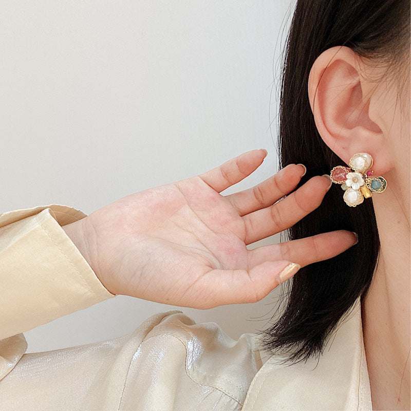 Flower Earrings Ear Clips