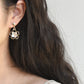 Stereo White Flower Earrings Ear Clips