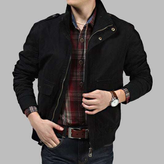 Cotton Stand Collar Short Men's Jacket