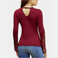 Women's V Neck Long Sleeve Lace Sleeve T-Shirt