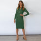 Button Knit Slim Fit Long Sleeve Dress