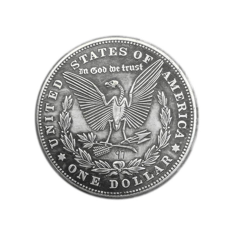 1897 Hobo Morgan Liberty Eagle Skeleton Coin