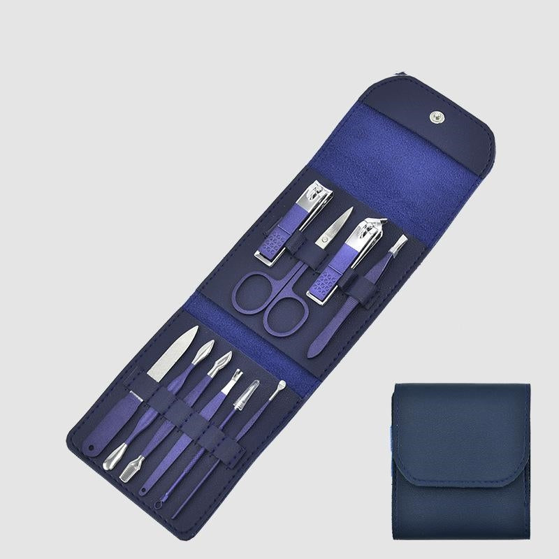 Blue Manicure Nail Clipper Spray Paint Process Beauty Pedicure Manicure Tool Set