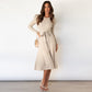 Solid Color Autumn Long Sleeve Knit Dress