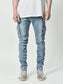 Men's Side Pocket Slim Jeans Hip Hop Style Jeans