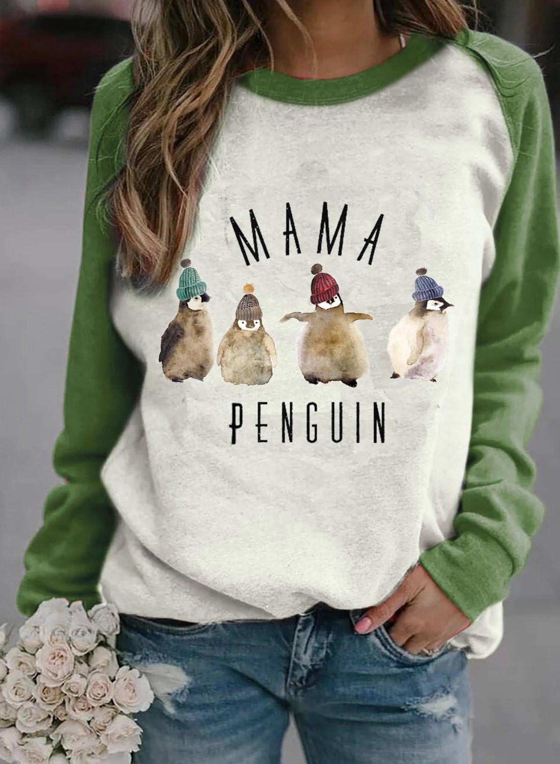 Mama Penguin Women's Shirt Sweatshirt