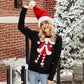 Woman Santa Embroidered Pullover Sweater