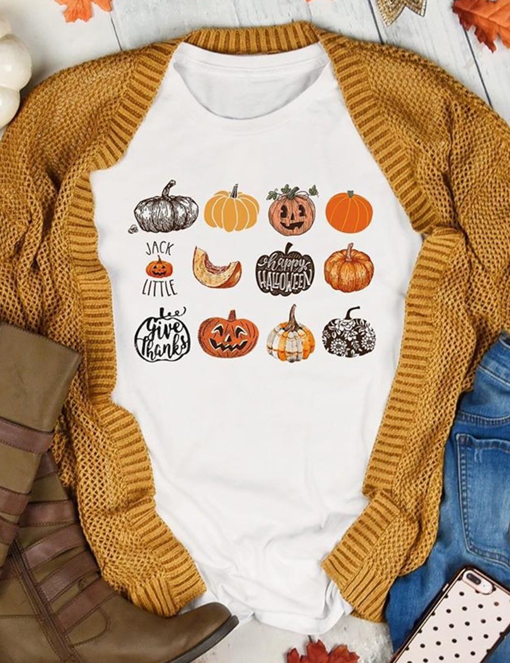 Happy Halloween Pumpkin Womens T-Shirts