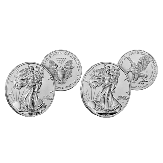 2021 Silver Heraldic Eagle T1 & Landing Eagle T2-W 2-pc Set