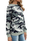 Bluelans Long Sleeve Camouflage Crew Neck Sweatshirt