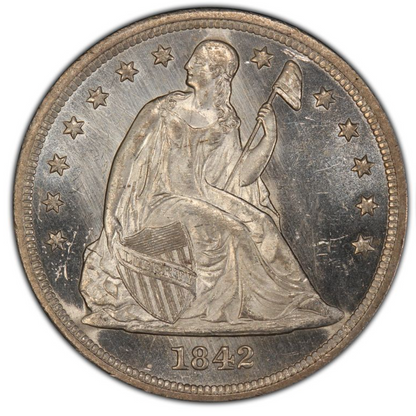 1842 Seated Liberty Silver $1 Dollar