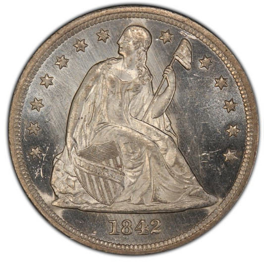 1842 Seated Liberty Silver $1 Dollar