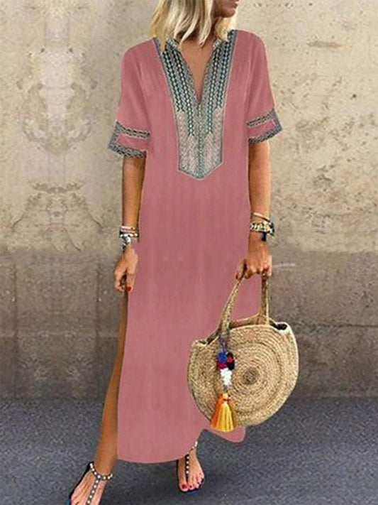 Women's Casual Dress Printed Loose Maxi Dress