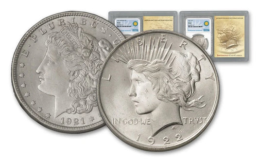 1921-1922 Morgan Silver Dollar and Peace Dollar Set – 2PC