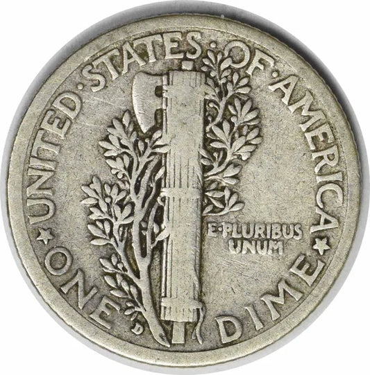 1916 D 10C Mercury Dime Coin