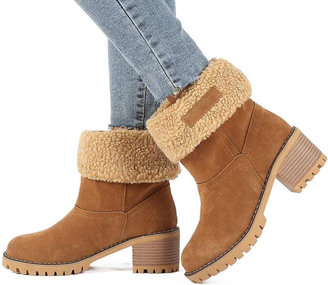 Women's Cosy Winter Boots Premium Suede Snow Chunky Ankle Boots