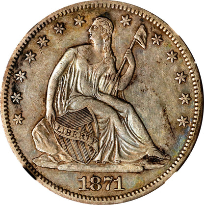 1871-CC Seated Liberty Silver Half Dollar