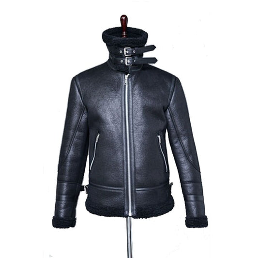 Men's Jacket Winter High-neck Warm Leather Jacket