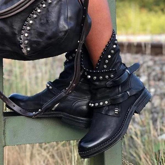Woman Western Retro Studded Boots