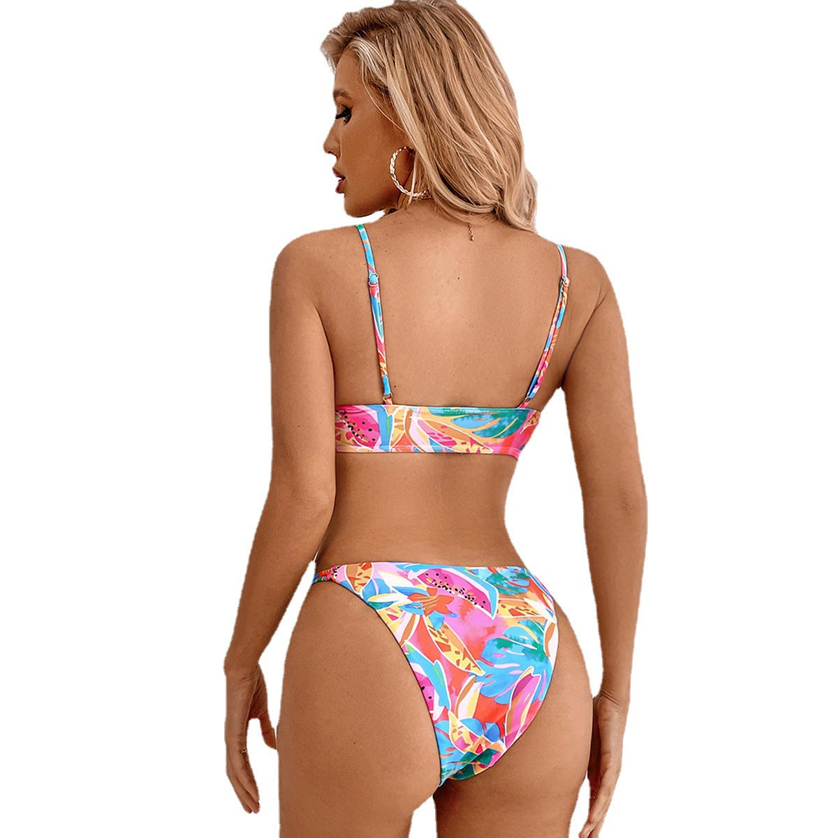 Women Sexy Bikini Color Split Beach Vacation Backless Swimwear Byshoppy women-sexy-bikini-color-split-beach-vacation-backless-swimwear-byshoppy