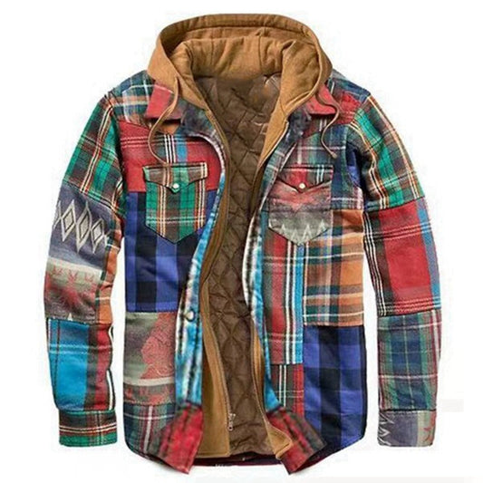 Men's Winter Thickened Irregular Printed Cotton-padded Jacket