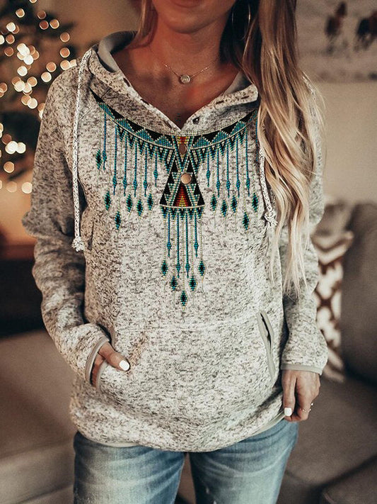 Ethnic Pattern Printed Women's Sweatshirt