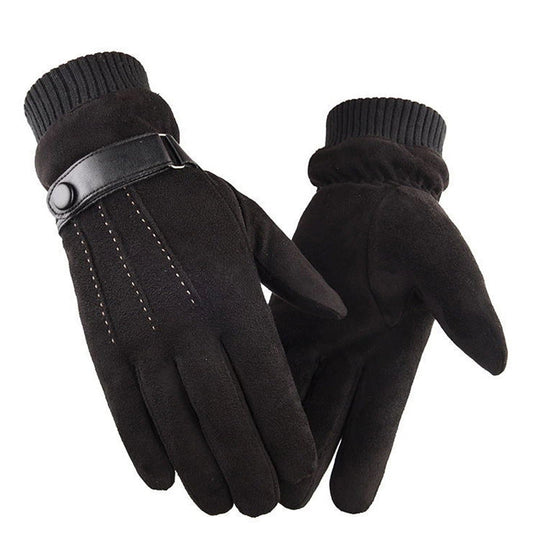 Winter Warm Suede Men's Fleece Ski Gloves