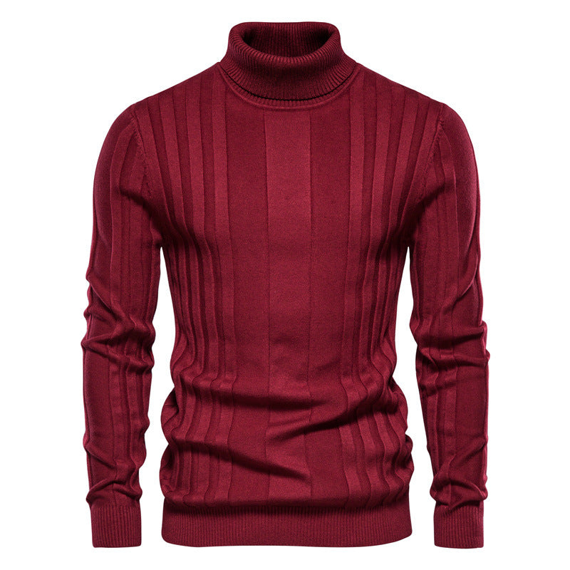 Men's Pullover Sweater Casual Slim Basic Knitted Sweater