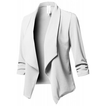 Plus Size Women's Slim Long-sleeved Pleated Blazer