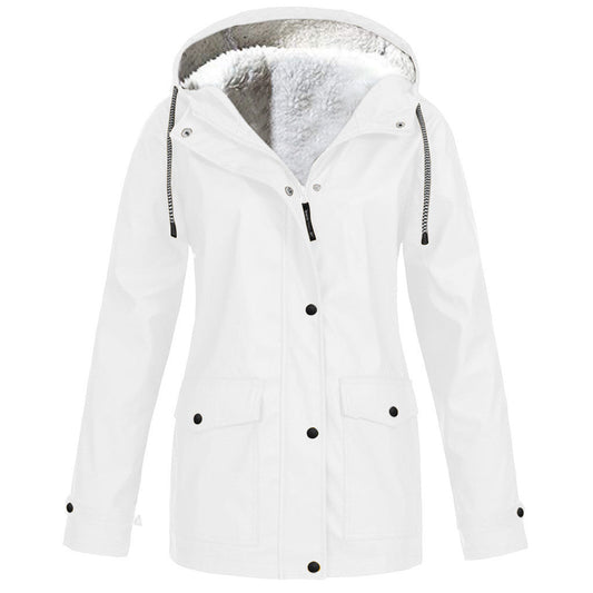 Plus Fleece Jacket Outdoor Climbing Suit Hooded Jacket For Women