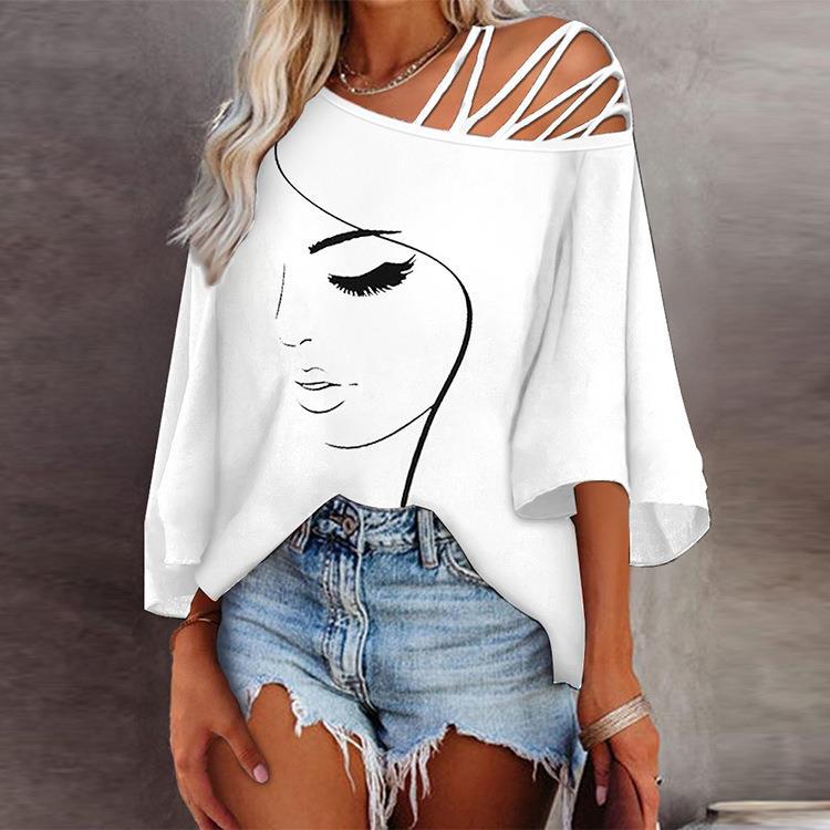 One Shoulder Loose-Fit T-Shirts