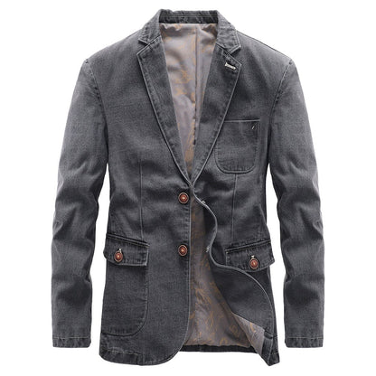 Men's Casual Denim Blazer Jacket