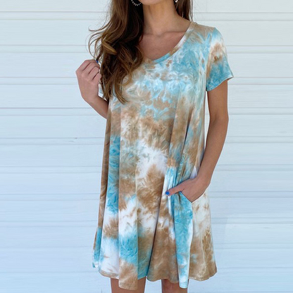 Women's Tie Dye Print T-Shirt Dress