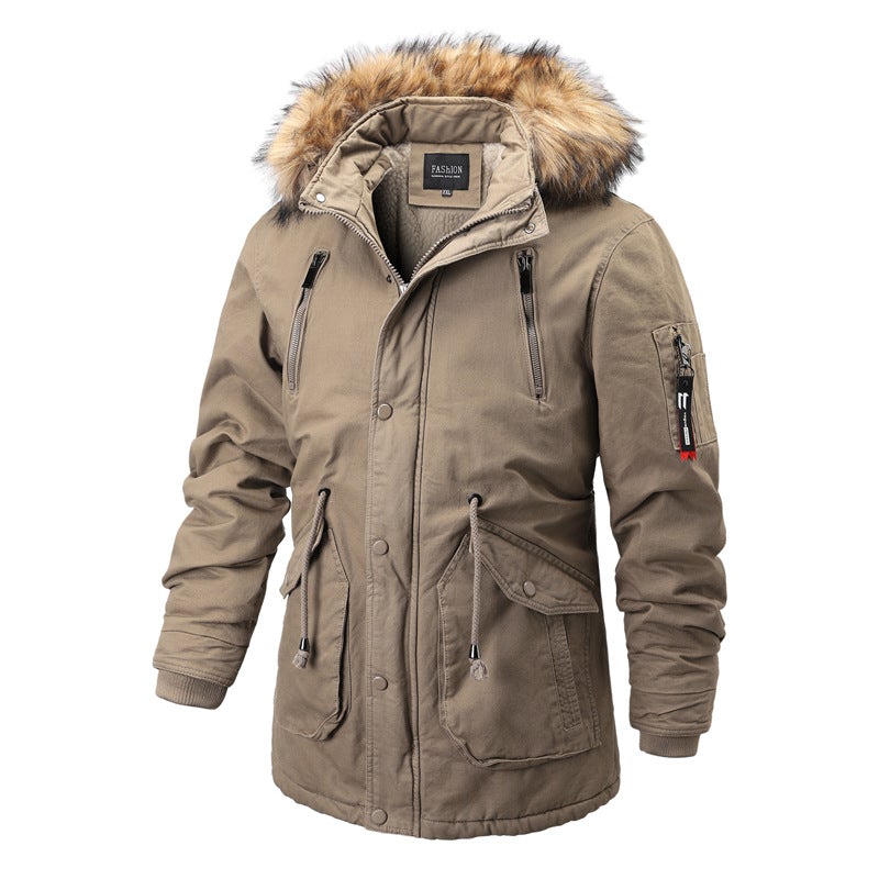 Men's Winter Windproof Parka Jacket - Casual Loose Fit, Thick & Warm Outerwear for Snow & Camping main image 1