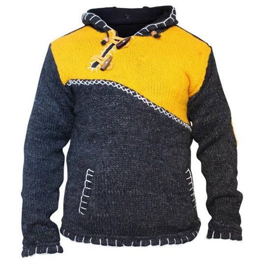 Men's Stitching Sweater Long-sleeved Sweater Hoodie