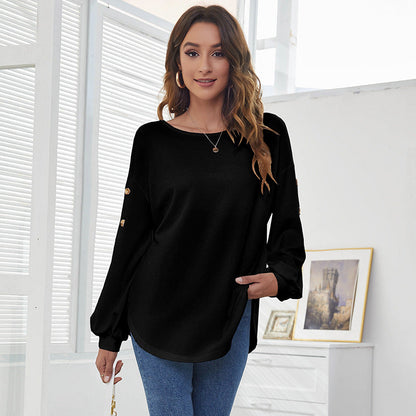 Women's Loose Casual Lantern Breasted T-Shirt