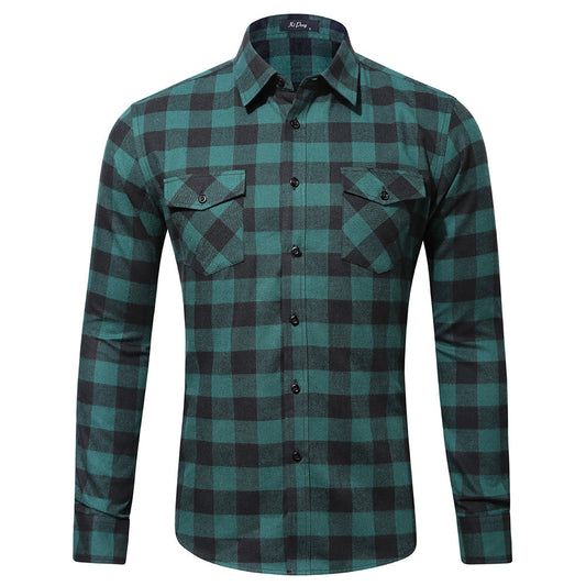 Plaid Flannel Shirt Jacket For Men