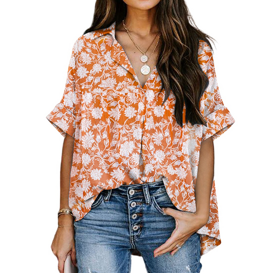 Women's Casual Short Sleeve Cardigan Shirt