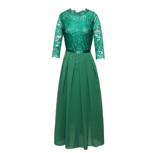 Women's Long Sleeve Lace Evening Dress Maxi Dress