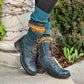 Chunky-heel Lace-up Boots For Women
